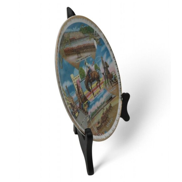 CALGARY STAMPEDE Plate Made In Japan 8" With Rodeo Scenes Vintage - Picture 2 of 9